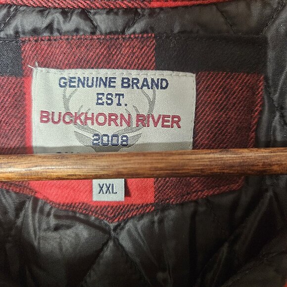 Buckhorn River Men's Shirt Jacket Quilted Plaid Red Size XXL Button Up Insulated - Picture 3 of 11